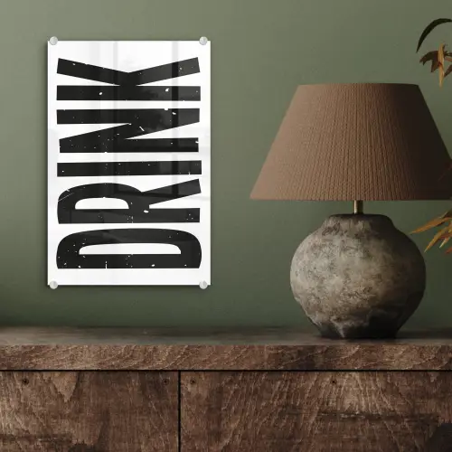Drink - Zwart - Wit - Decoratie plexiglas 5mm klein -sfeer3