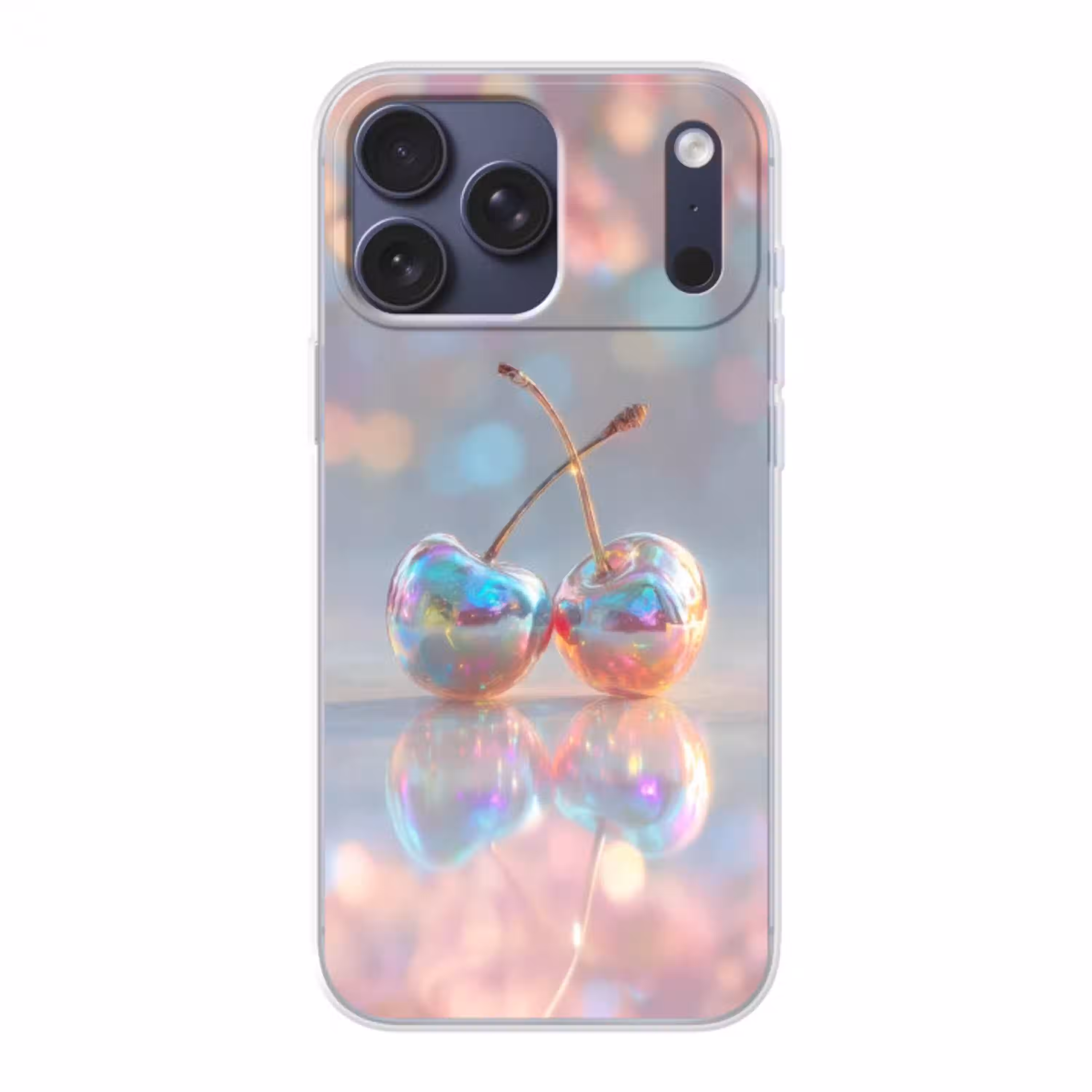Kersen - Glanzend - Regenboogkleur Telefoonhoesje iPhone 17 Pro Max klein -3d