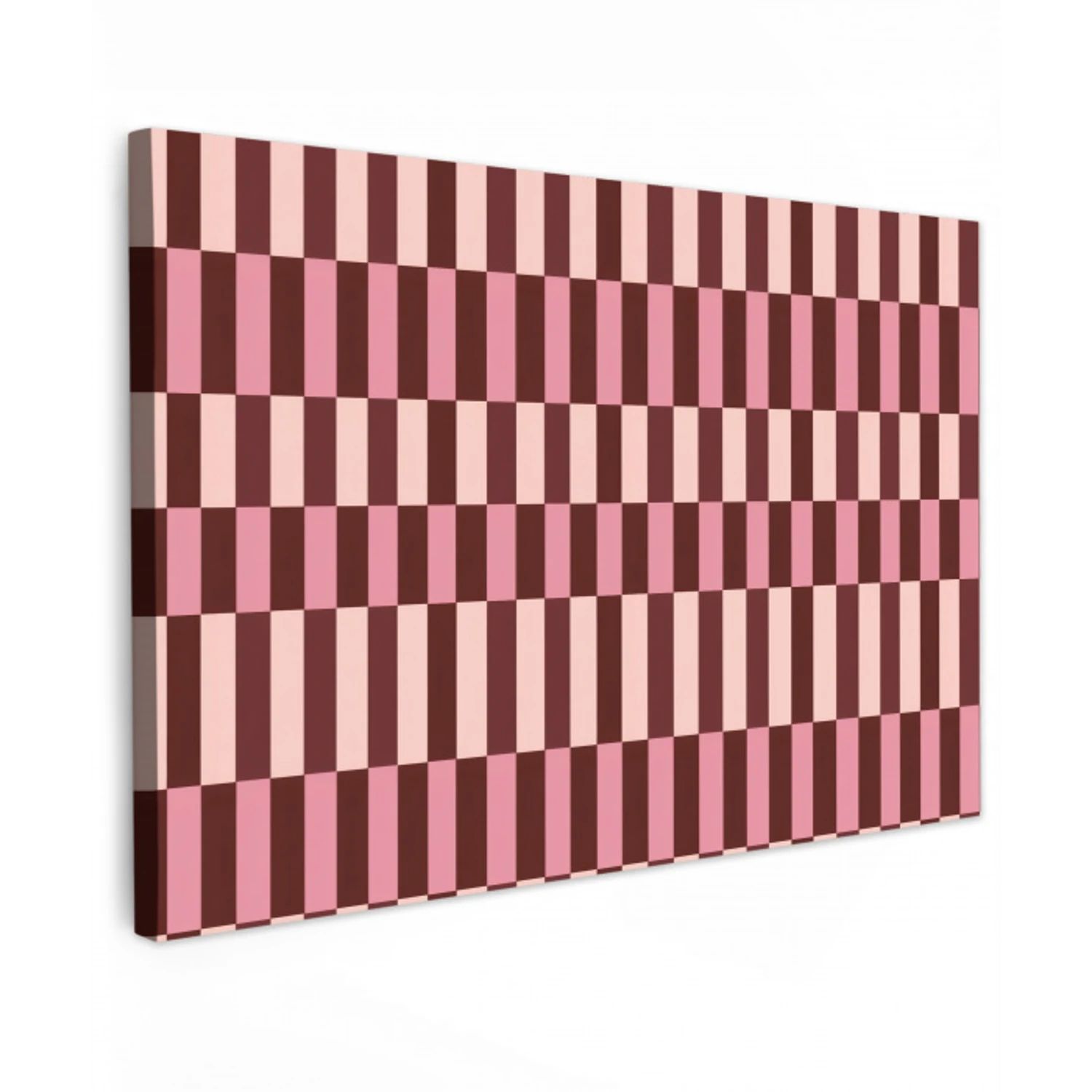 Roze - Rood - Blokjes Tuinposter op houten frame 2 cm dik klein 845 -3d
