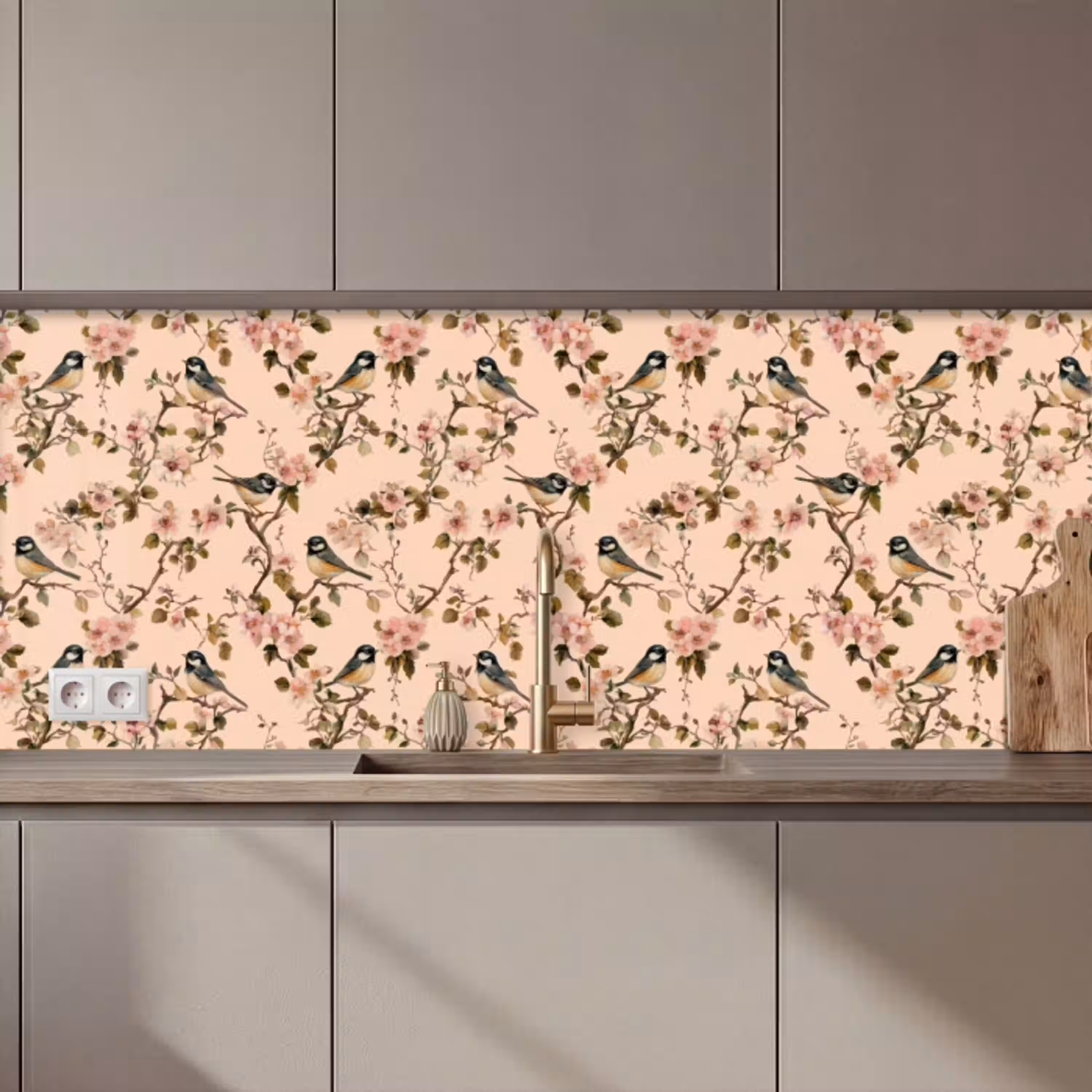 Bloesem - Koolmees - Roze keuken achterwand 2 middel 871 zz_3dshopping