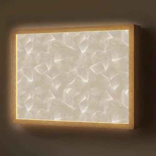 Organisch - Textuur - Beige Light Box met batterij (Wandlamp) middel 907 -z3d_website