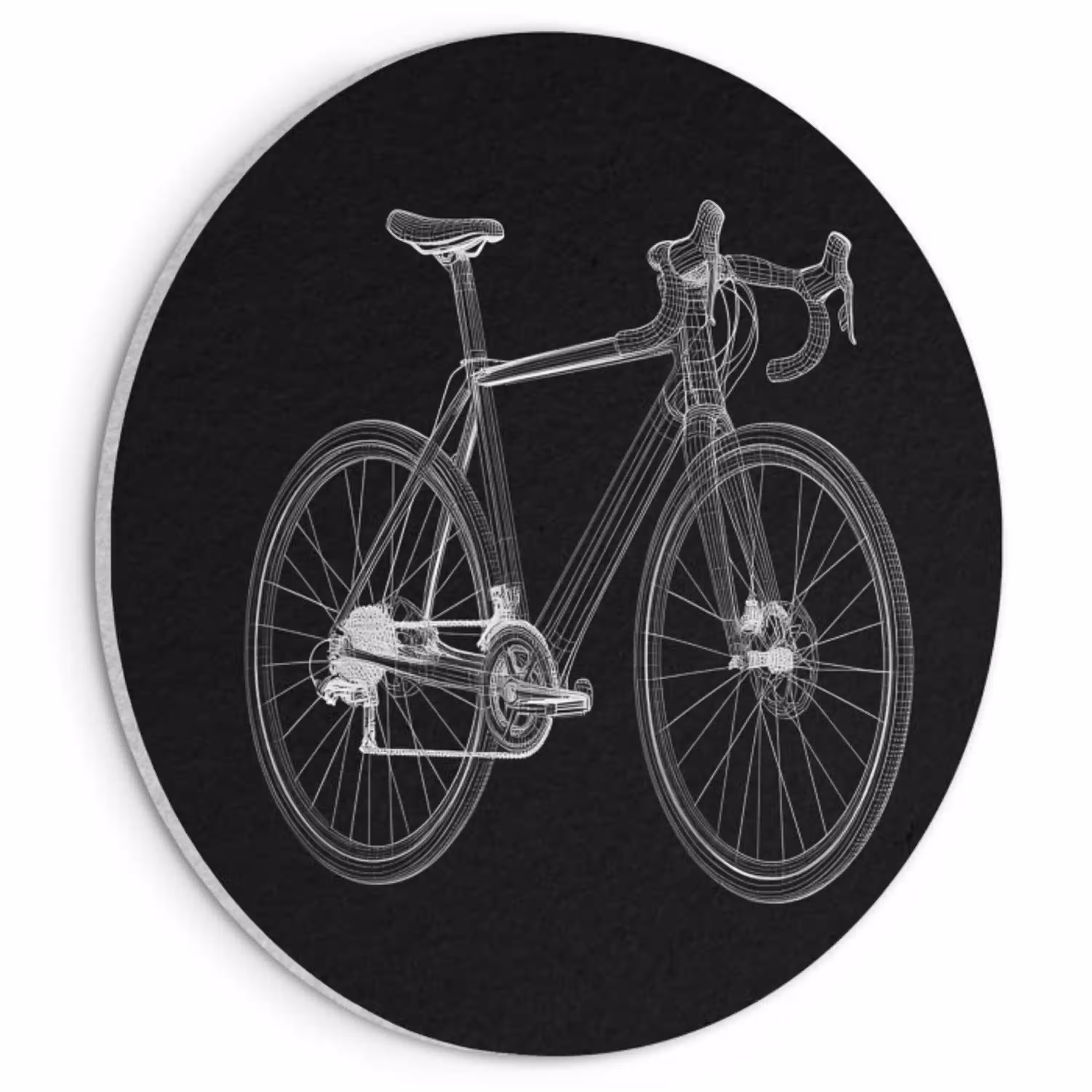 Lijnen - Illustratie - Wit Akoestische PET Vilt - Rond klein -3d