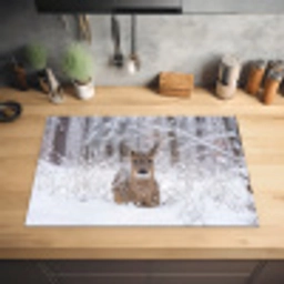 Hert - Sneeuw - Bos - Dieren - Vertederend Inductie beschermer vinyl 3mm klein -sfeer5