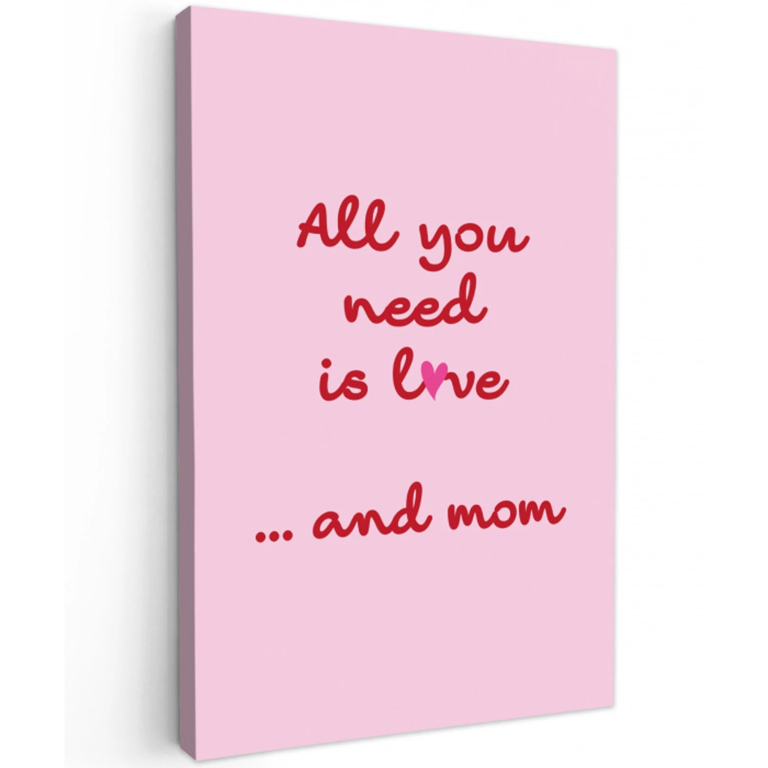 Moeder - Love - Tekst - Rood Tuinposter op houten frame 2 cm dik middel -3d