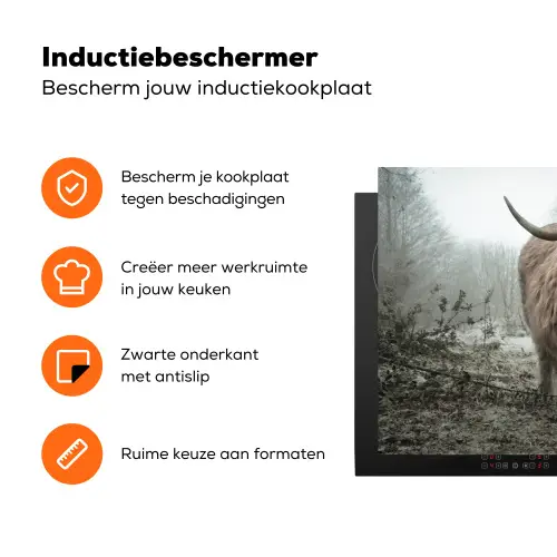 Schotse Hooglander - Bos - Mist - Koe - Dieren - Natuur Inductie beschermer vinyl 3mm klein -zzzzzzz-td-ups