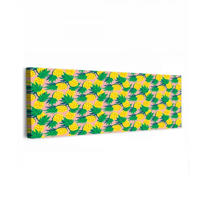 Ananas - Geel - Groen - Tropisch canvas 2cm klein 828 -z3d