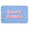 Sweet dreams - Vierkanten - Roze - Blauw Badmat klein -3d
