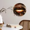 Goud - Lippen - Kunst Wandcirkel kunststof plaat 5mm dik klein -sfeer4