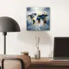 Wereldkaart - Blauw - Abstract aluminium wit klein -sfeer5