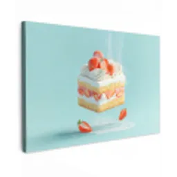 Slagroom - Taart - Blauw - Eten Tuinposter op houten frame 2 cm dik klein -3d