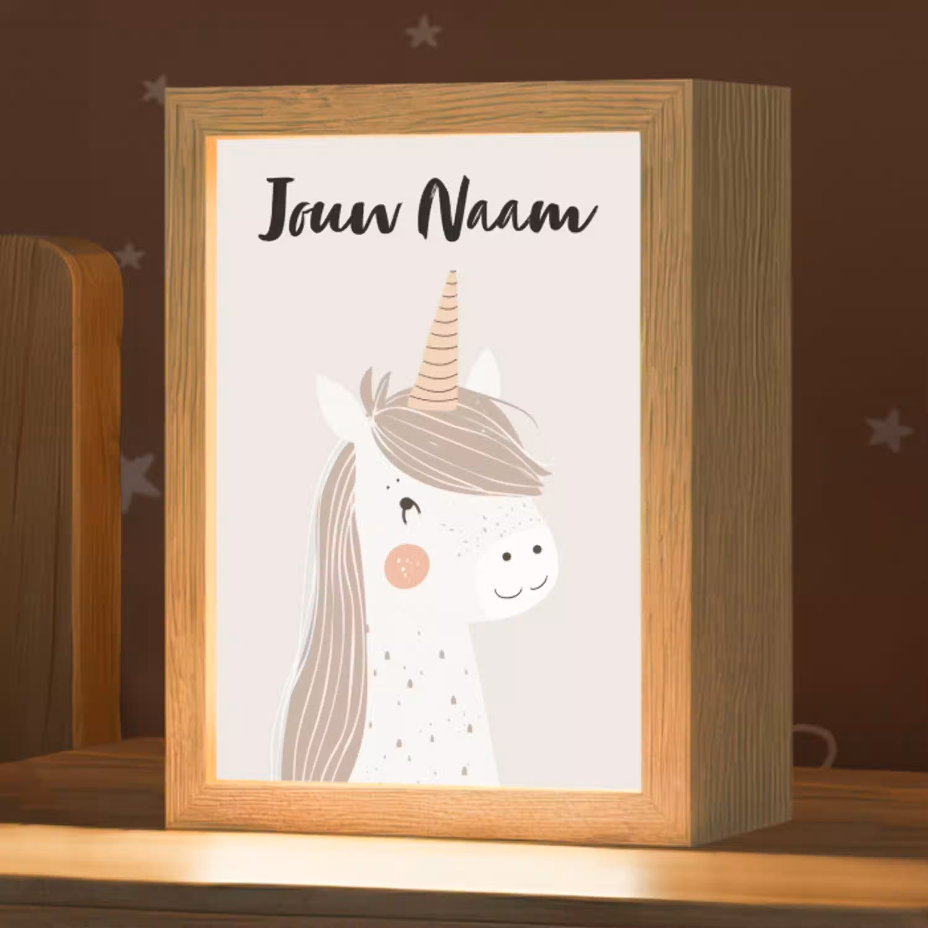 Eenhoorn - Pastel kleuren - Unicorn Light Box met kabel (Kinderlampje) klein -zzz_3d_website