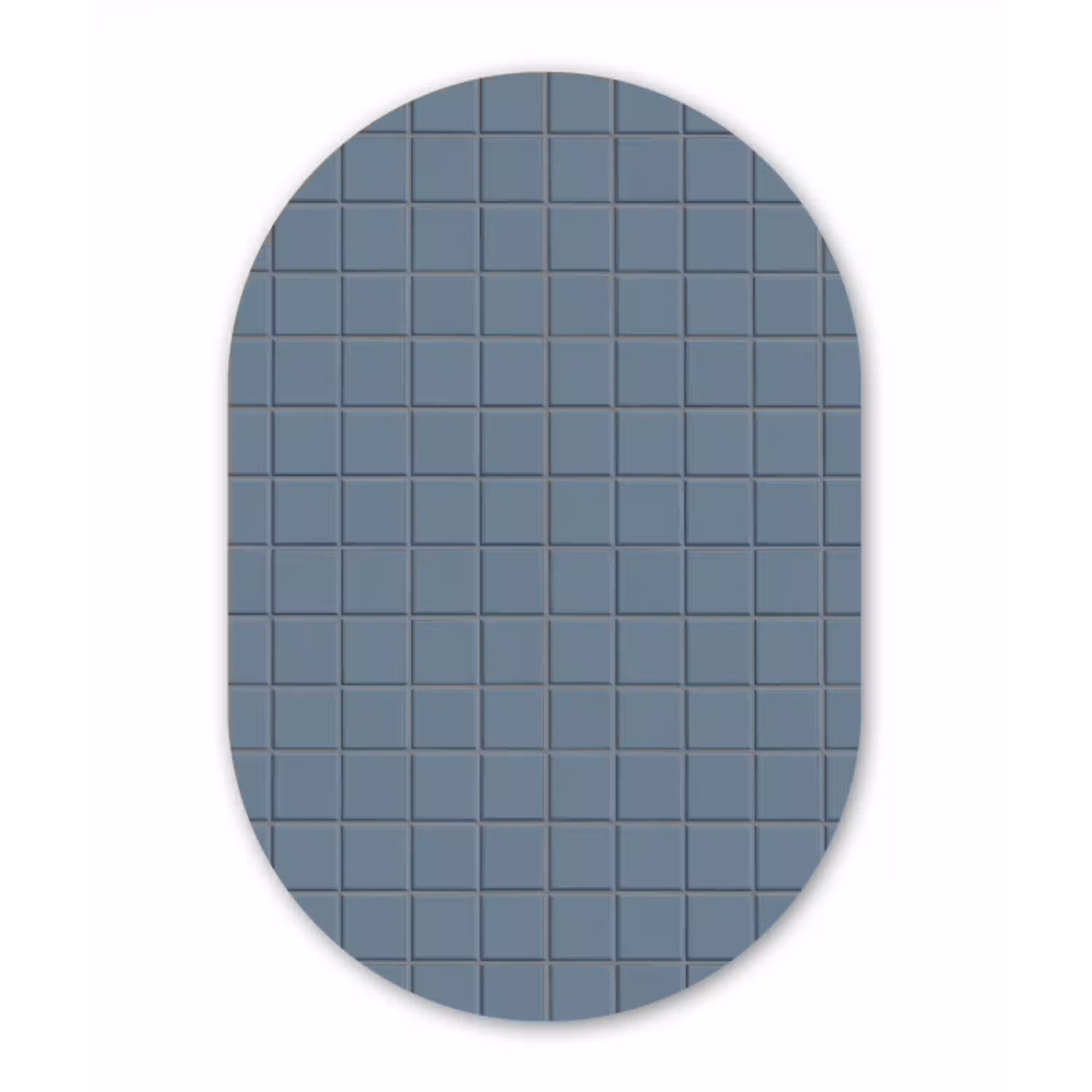 Patroon - Tegel - Blauwgrijs Wandcirkel Ovaal Aluminium middel 839 -3d