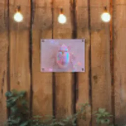 Kever - Metallic - Lichteffect - Roze tuinposter los doek klein -sfeer1