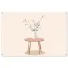 Vaas - Bloemen - Madeliefjes - Beige tuinposter los doek groot -3d