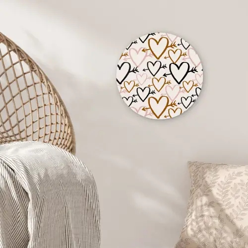 Hartjes - Pijl - Patroon - Terracotta Wandcirkel plexiglas klein 852 -sfeer5
