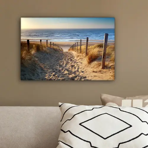 Strand - Zee - Nederland - Duinen - Zon canvas 2cm klein -sfeer3