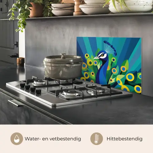 Pauw - Cirkels - Blauw keuken achterwand spatscherm klein -usp_NL