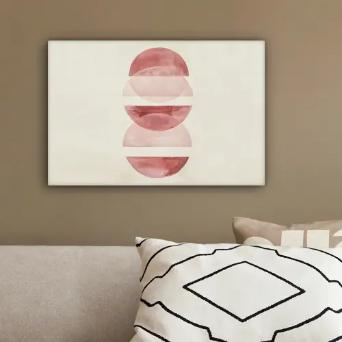 Minimalistisch - Cirkels - Roze canvas 2cm klein -sfeer3