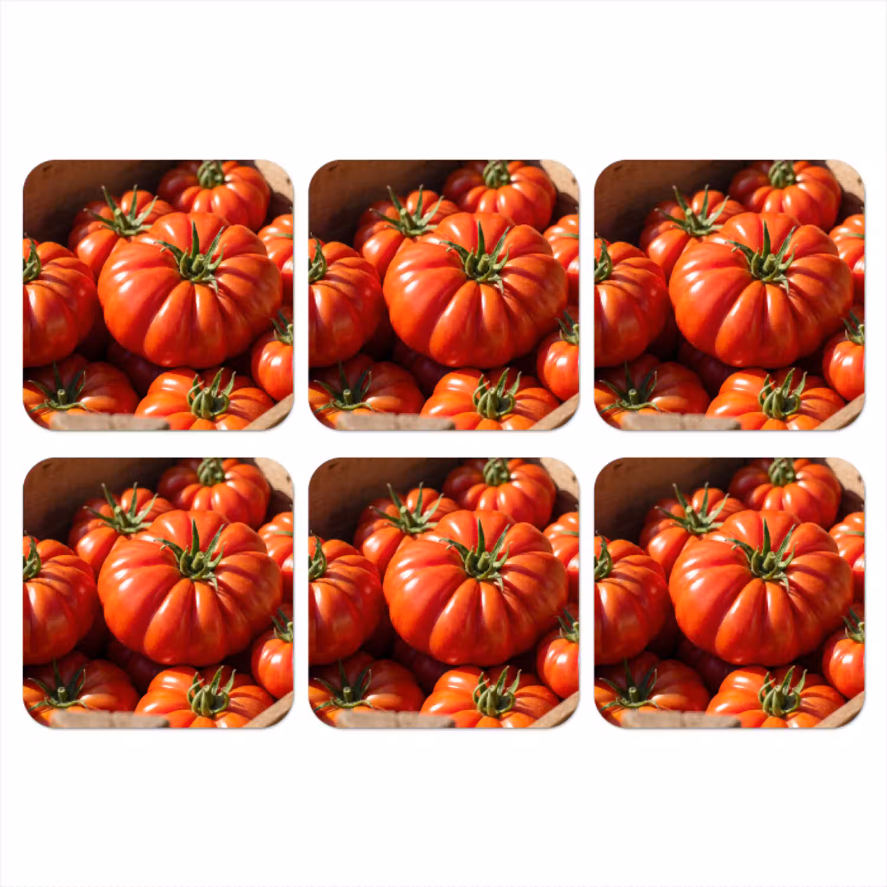 Tomaat - Houten - Kist onderzetter kurk middel -3d