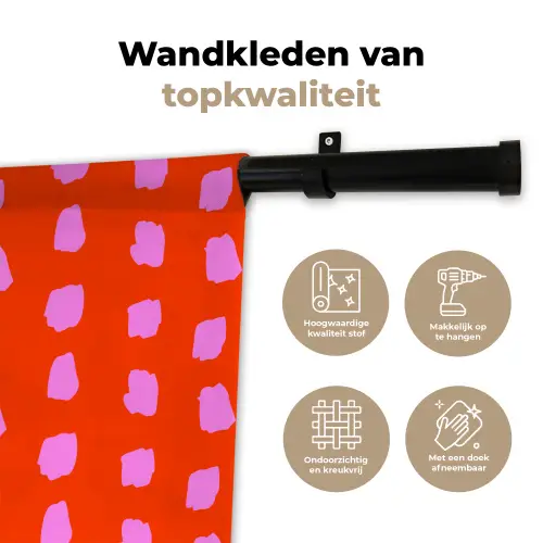 Verf - Roze - Rood Wandkleed katoen klein 269 -sfeer2