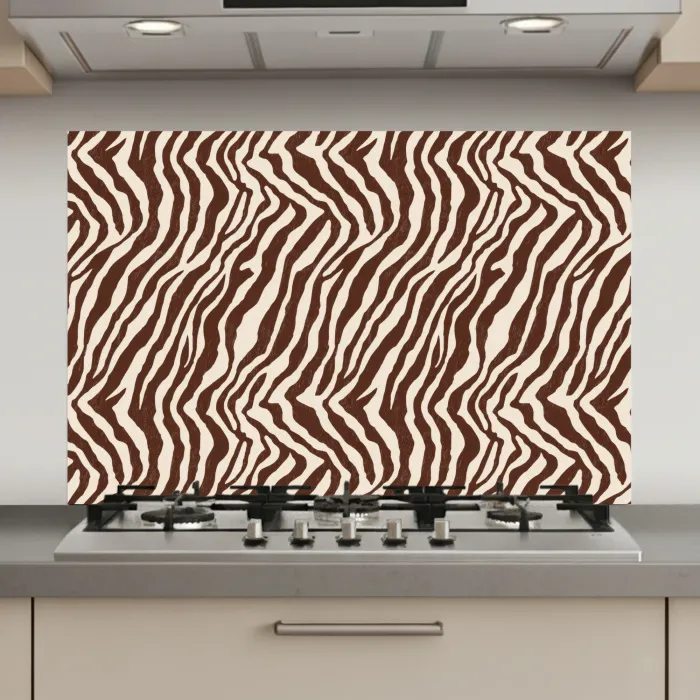Zebra - Patroon - Zwart - Wit keuken achterwand spatscherm klein 900 -3d_website