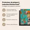 Luipaard - Bloemen - Kroon Inductie beschermer vinyl 3mm middel -usfeer2_FR