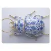 Kever - Delfts  - Blauw - Goud muismat rubber klein -3d