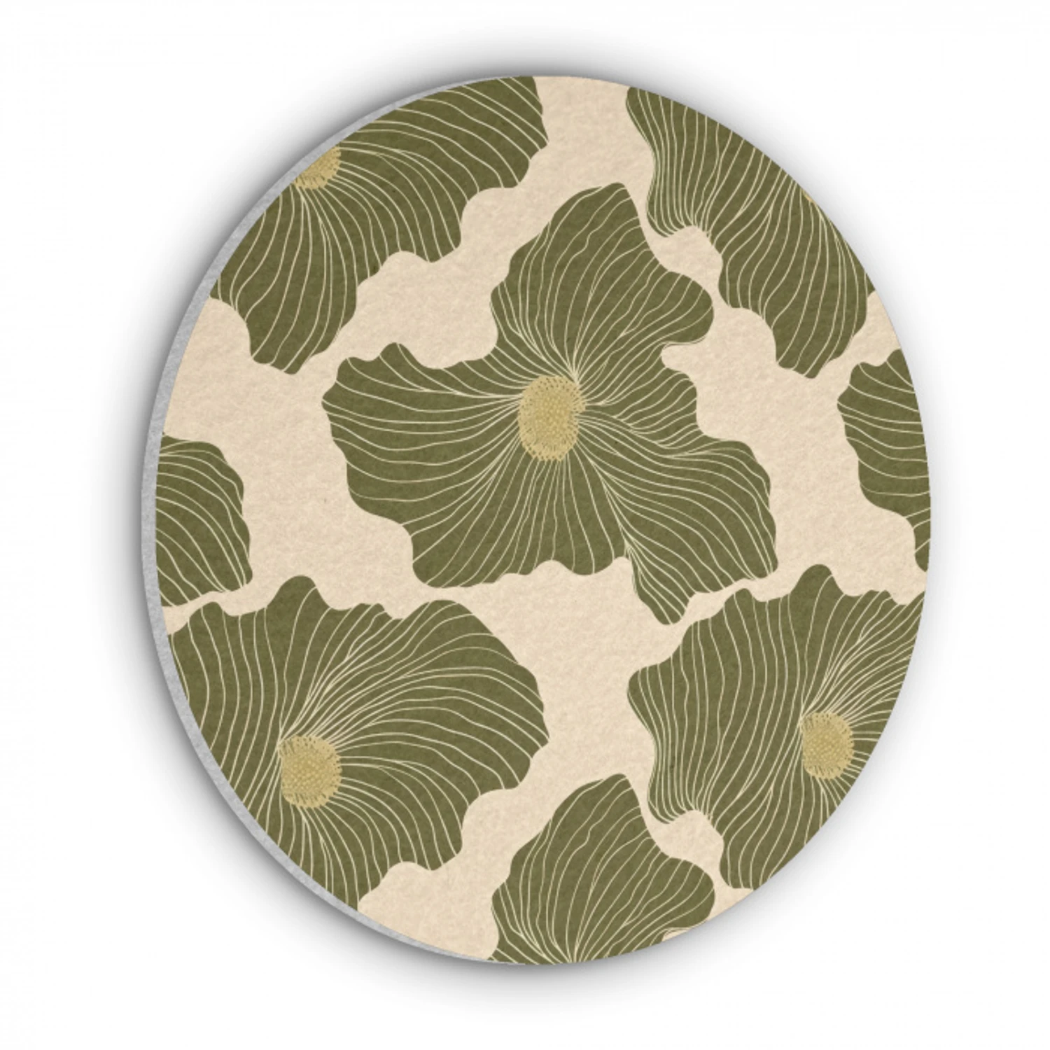 Modern - Abstract - Groen Akoestische PET Vilt - Rond klein 838 -3d