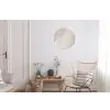 Golvende lijnen - Vloeiend - Zandkleurig Wandcirkel aluminium klein -woonkamer