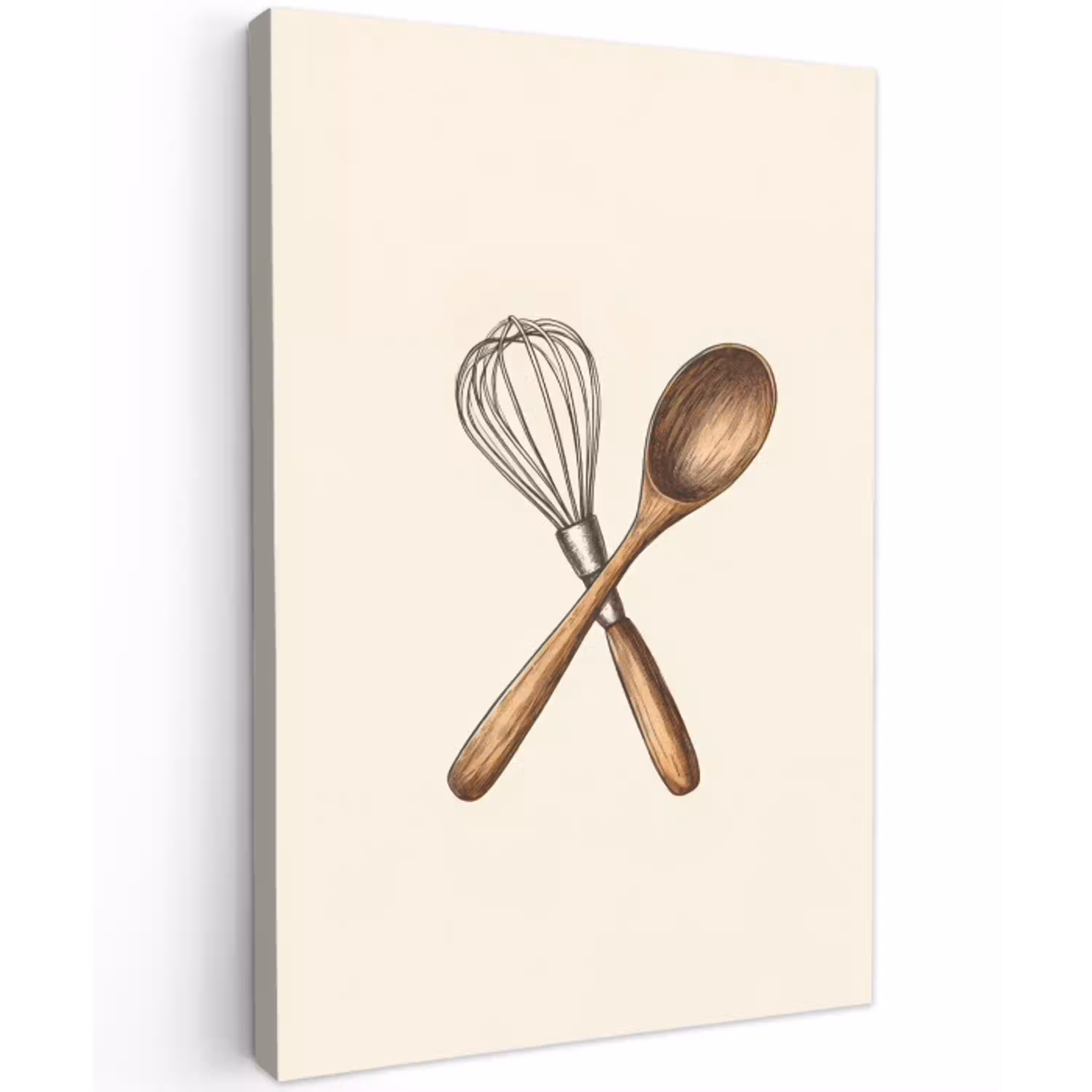 Garde - Hout - Beige Tuinposter op houten frame 2 cm dik middel -3d
