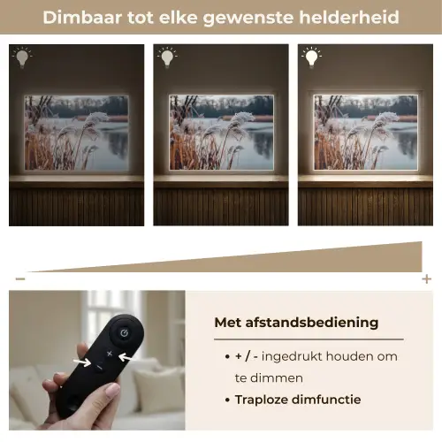 Riet - Gras - Natuur - Winter - Meer Light Box met batterij (Wandlamp) middel -USP_dimbaarNL