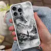 Krijger - Draak - Grijs Hoesje iPhone 16 Pro Max met koord klein -sfeer3