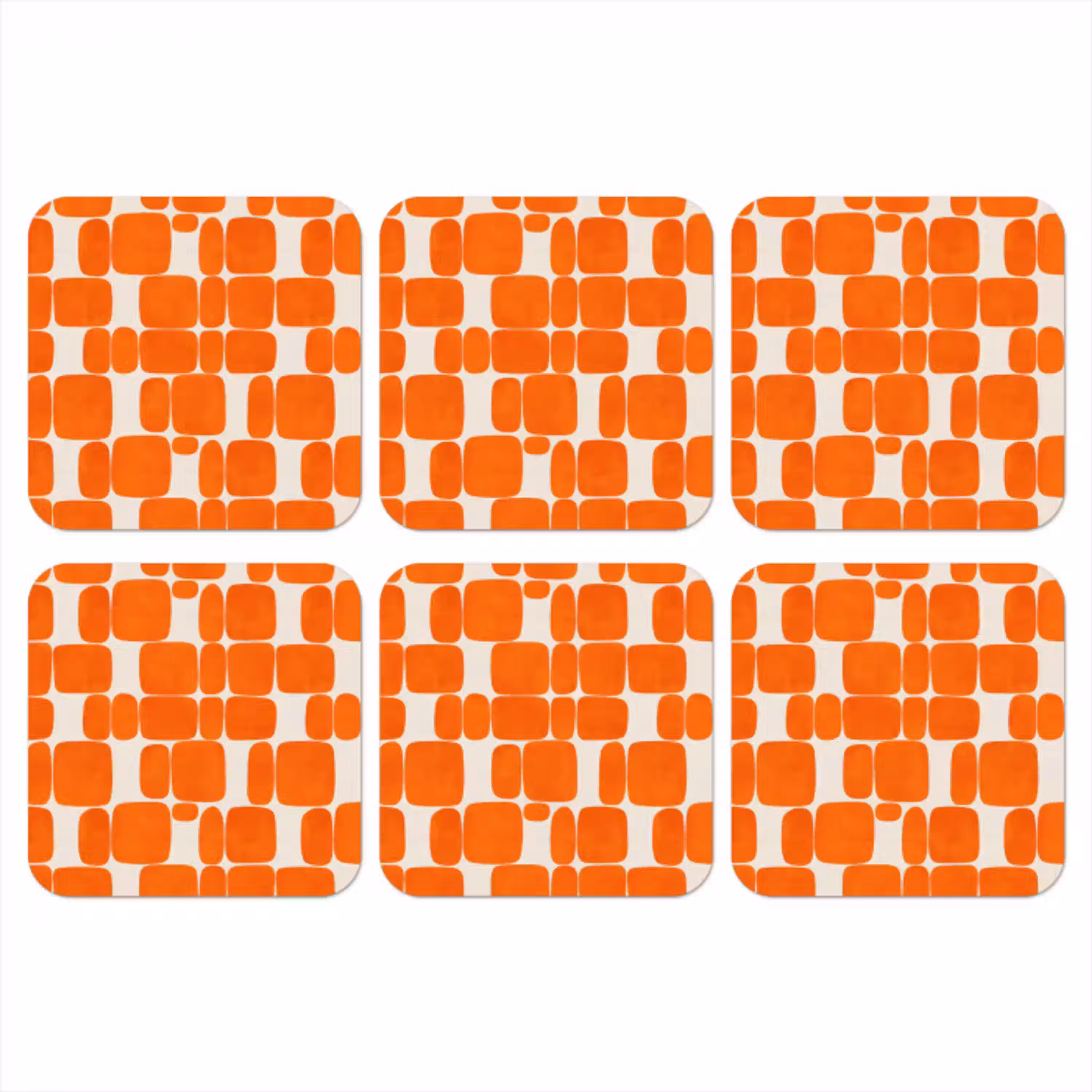 Patroon - Retro - Oranje onderzetter kurk middel 366 -3d