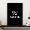 Quotes - Letters - Koffie - Zwart canvas 2cm klein -sfeer6