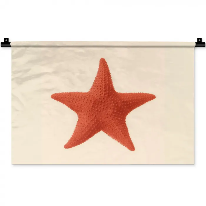 Zeester - Bobbels - Rood Wandkleed katoen klein -zz3d