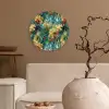 Geel - Bloemen - Groen - Bladeren Wandcirkel plexiglas klein 852 -sfeer1
