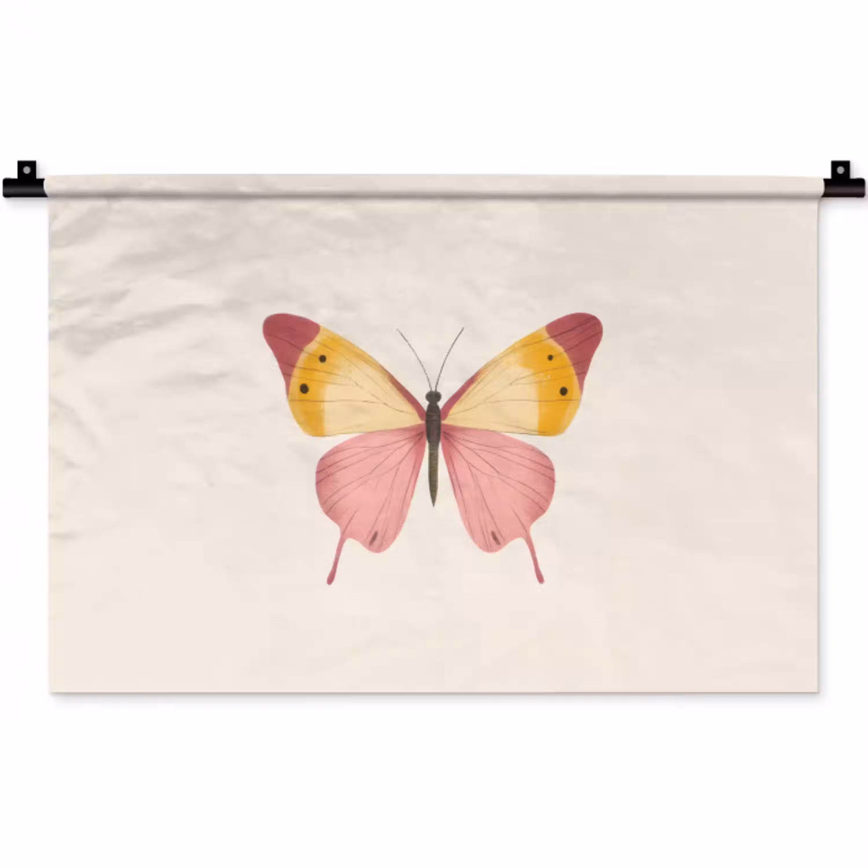 Vlinder - Illustratie - Roze Wandkleed katoen klein -zz3d