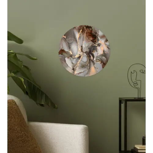 Grijs - Goud - Marmer - Marmerlook Wandcirkel behangsticker klein -sfeer2