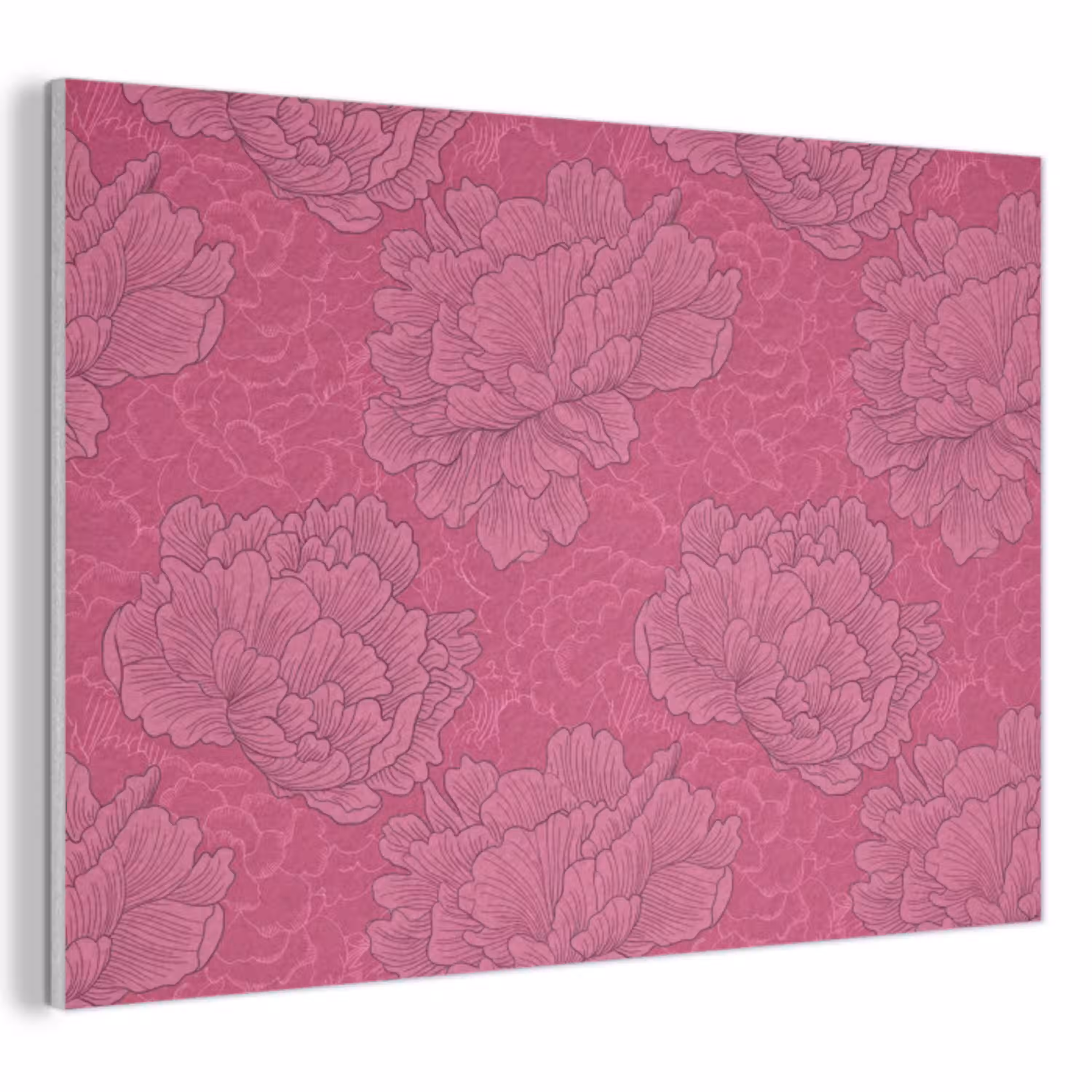 Pioenrozen - Energiek - Roze PET vilt klein 837 -3d