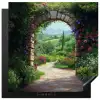 Doorkijk - Landschap - Bloemen - Pad - Uitzicht Inductie beschermer vinyl 3mm middel -3d