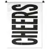 Retro - Cheers - Zwart - Decoratie Wandkleed katoen klein -zz3d