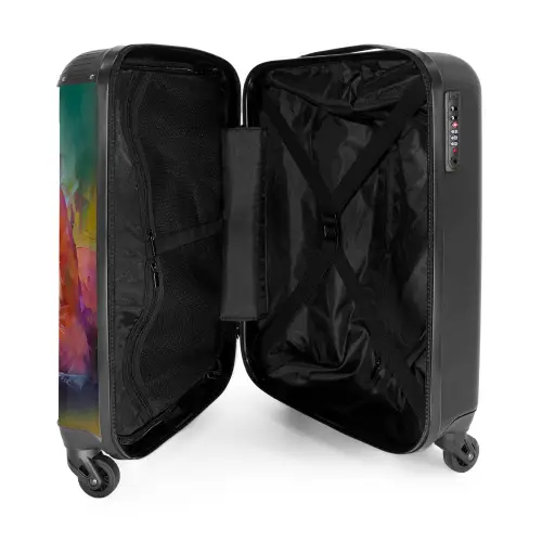 Olieverf kunstwerk van een liggende tijger NBS - Handbagage koffer - Kinderen Unisex middel -binnenkant
