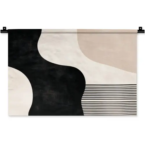 Abstract - Japandi - Beige - Modern Wandkleed katoen klein -zz3d