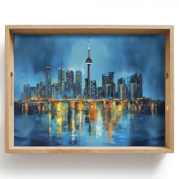 Skyline Toronto - Water - Stadslichten - Toren Dienblad Rechthoek middel -z3d_shopping