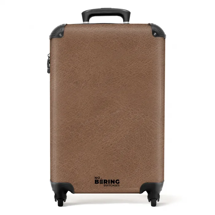 Lederen look licht bruin NBS - Handbagage koffer - Kinderen Unisex middel -productfoto_recht