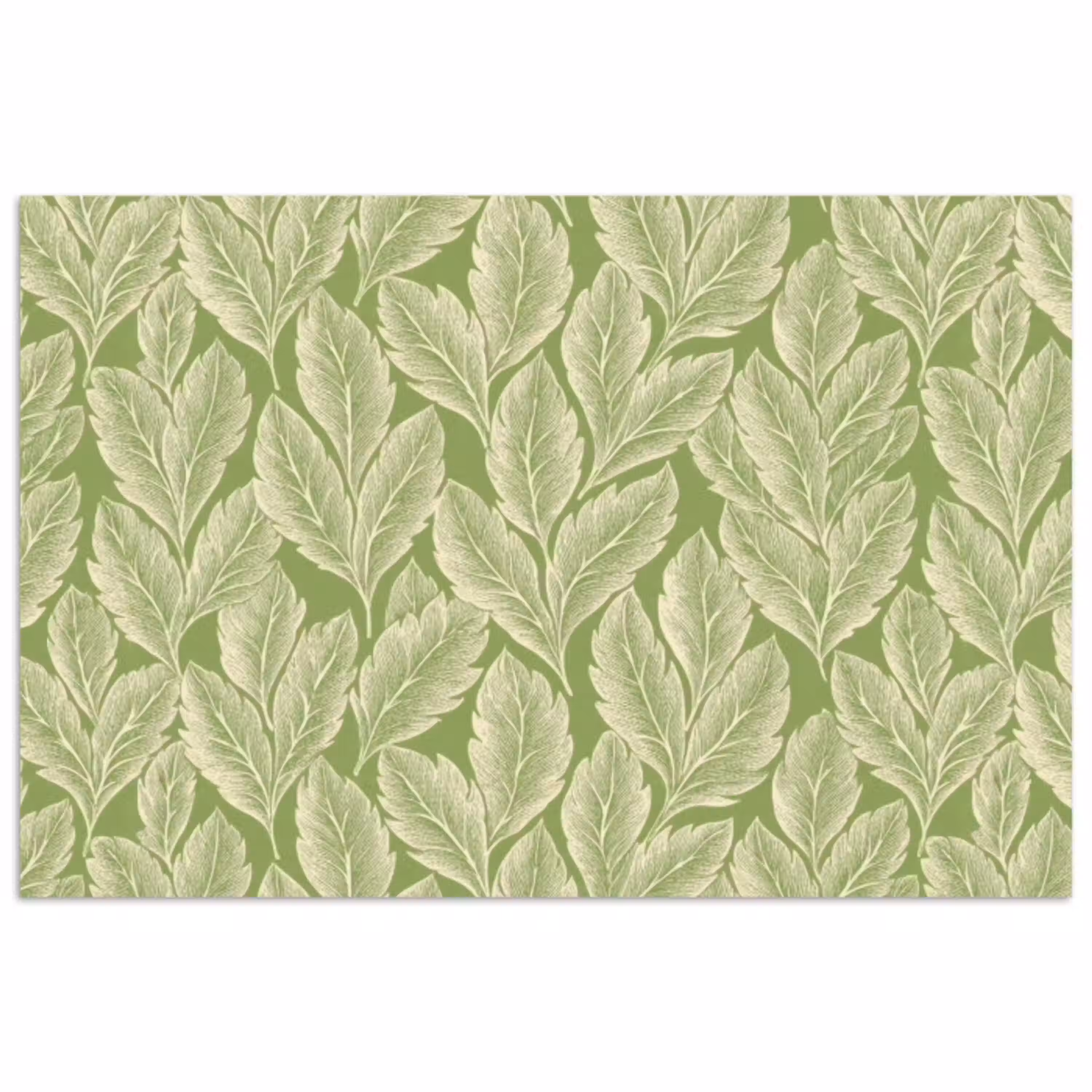 Groen - Botanisch - Bladeren - Vintage - Patroon poster papier klein 62 -3d