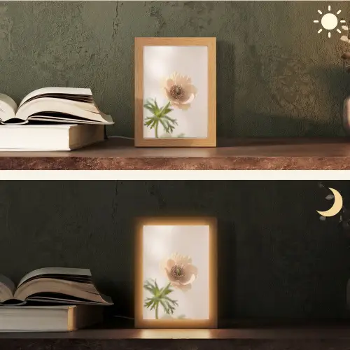 Bloem - Minimalistisch - Groen Light Box met kabel (Tafellamp) klein -sfeer3