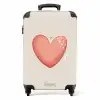 Rood hart op een beige achtergrond NBS - Handbagage koffer - Volwassenen Unisex middel -productfoto_recht