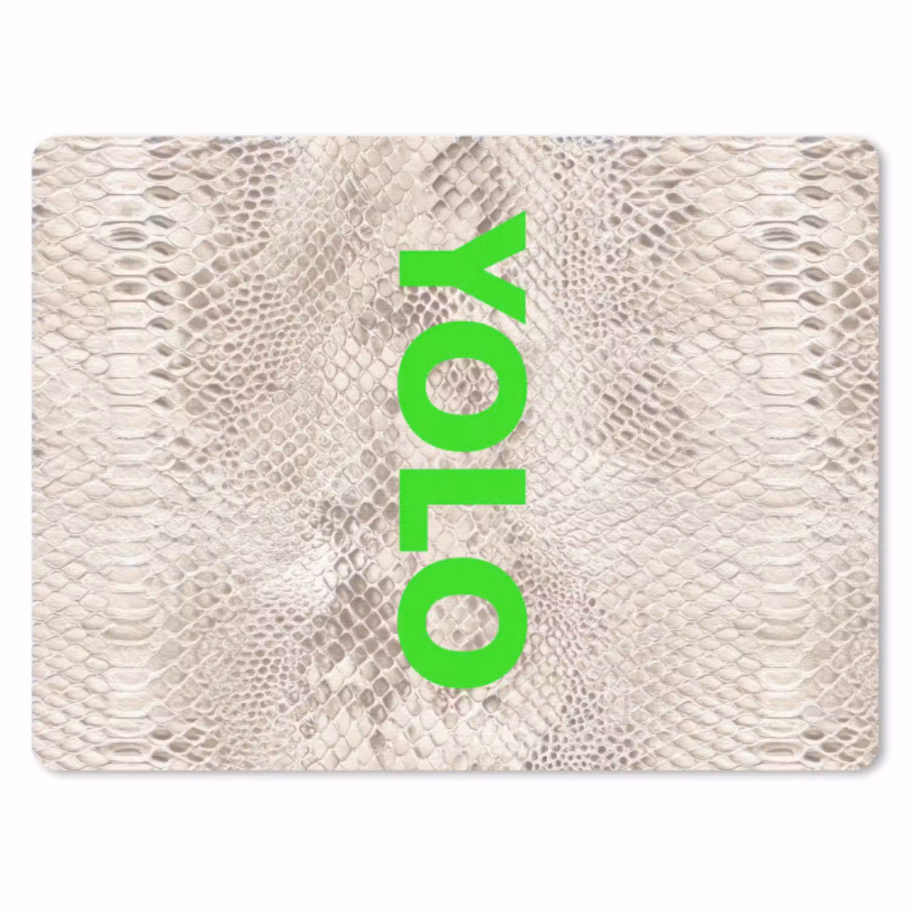 YOLO - Groen - Neon - Slangenprnt muismat rubber klein -3d