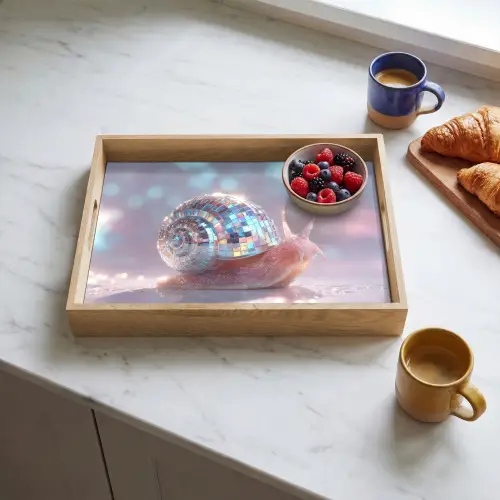 Slak - Disco - Mozaïek - Blauw Dienblad Rechthoek middel -sfeer2